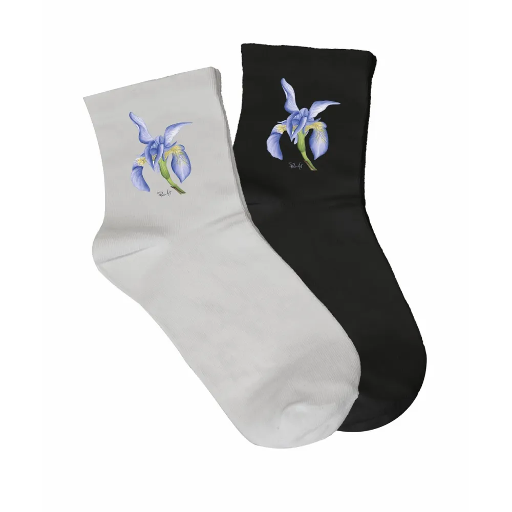 Skarpety damskie białe - KWIATY | Najnowsza kolekcja skarpe