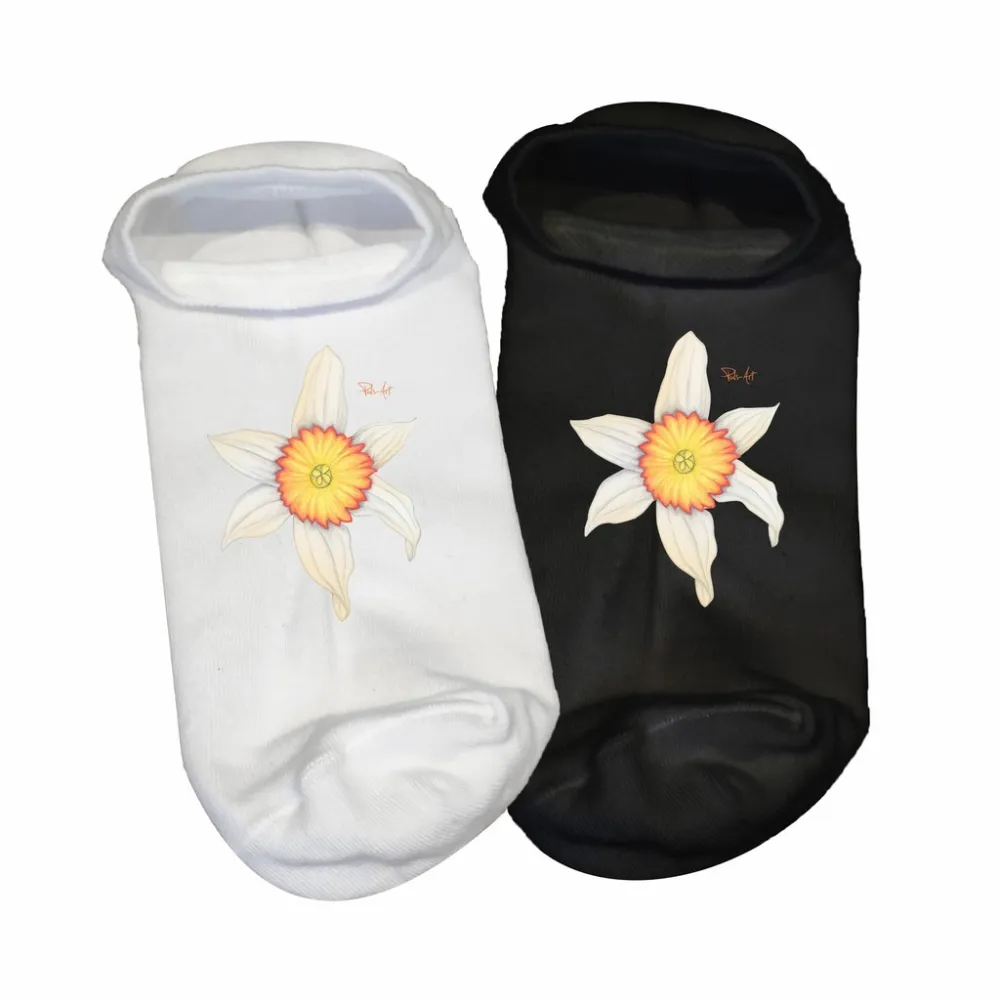Stopki męskie białe z kwiatowym wzorem - Stylowe i wygodne