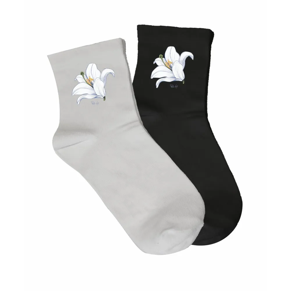 Skarpety męskie czarne z kwiatowym wzorem - Eleganckie i st