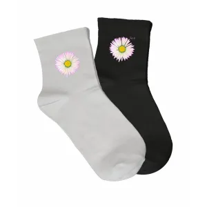 Skarpety męskie czarne z kwiatowym wzorem - Eleganckie i st