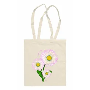 Torba bawełniana beżowa 220g z kwiatowym wzorem - Wygodna 