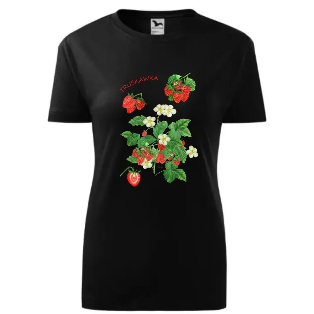 Koszulka Damska Czarna Premium - OWOCE | Sklep Odzieżowy XY