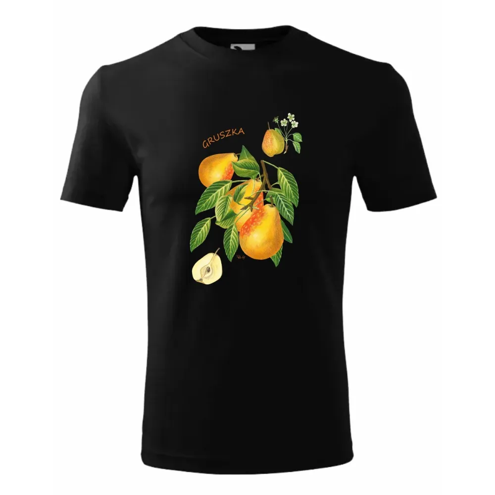 Elegancka koszulka męska w kolorze czarnym - OWOCE