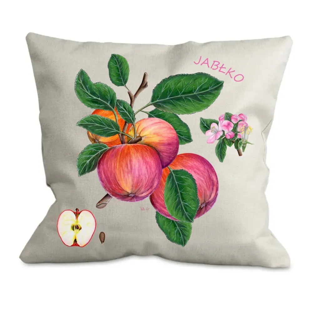 Poszewka bawełniana eco 38x38cm z wkładem - OWOCE | Sklep EkoDo