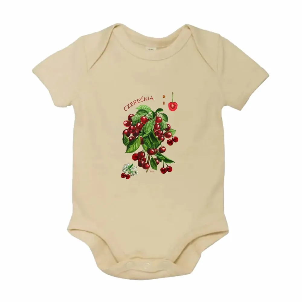 Body dziecięce naturalne z motywem owocowym - Wygodne i urocze