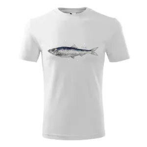 Koszulka Bawełniana Dziecięca Biała z Rybami Morskimi