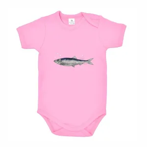 Body dziecięce różowe z motywem ryb morskich