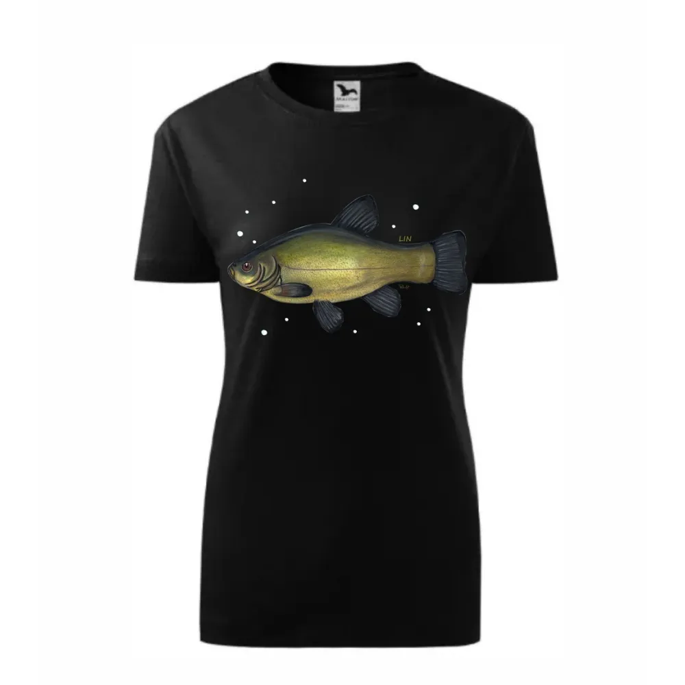 Koszulka Damska Czarna Premium z Rybami Słodkowodnymi