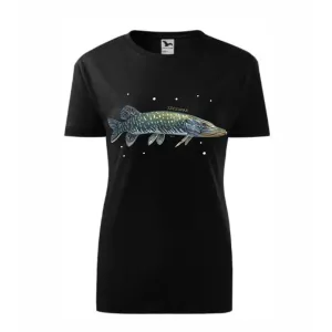 Koszulka Damska Czarna Premium z Rybami Słodkowodnymi