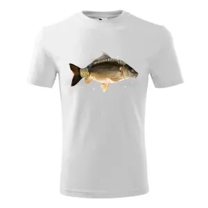 Koszulka Męska Biała Premium z Rybami Słodkowodnymi - Stylowa 