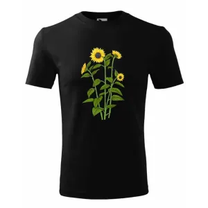 Koszulka Męska Czarna Premium z Kwiatowym Wzorem