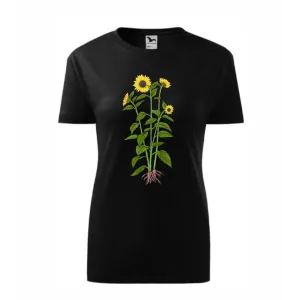 Koszulka Damska Czarna Premium z Kwiatowym Wzorem - Eleganck