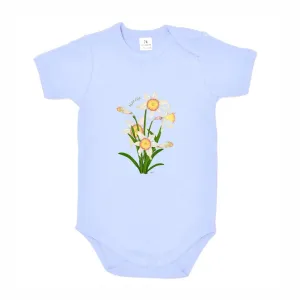 Body dziecięce niebieskie z kwiatowym wzorem - Sklep dzieci