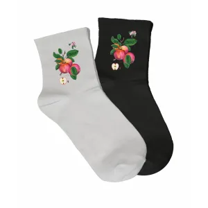 Skarpety damskie białe - OWOCE | Najwyższa jakość i wyjątkow