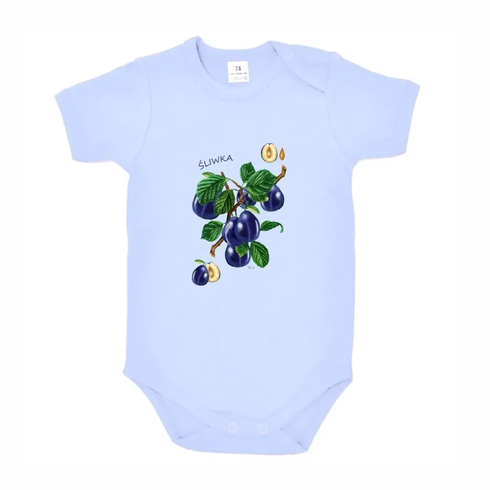 Body dziecięce niebieskie z motywem owoców - Stylowa odzież dl