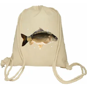 Plecak worek bawełniany Premimum 37x46 naturalny - RYBY SŁODKOWODNE - KARP
