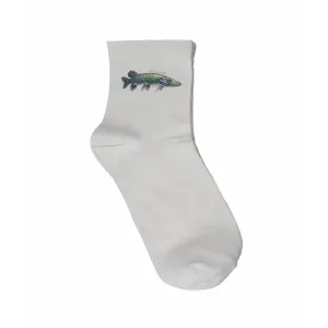 Skarpety damskie białe - RYBY SŁODKOWODNE | Sklep z modnymi ska