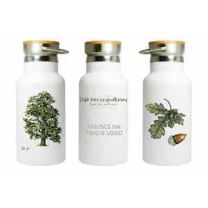 Butla stalowa termos 350 ml - Personalizacja w drewnie dębowym