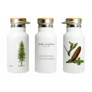 Stalowa butla termos 350 ml - personalizacja, drzewa jodła