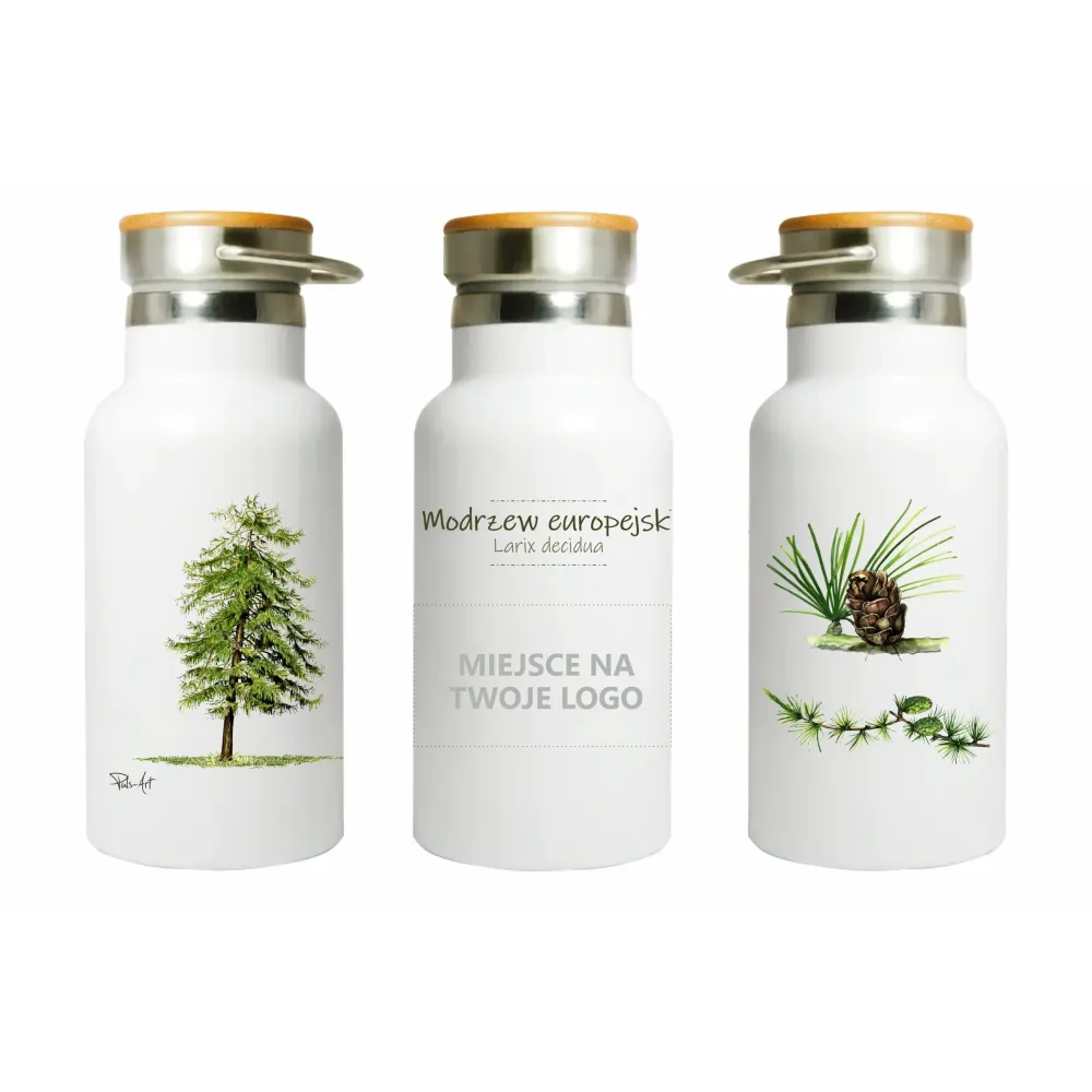 Butla stalowa termos 350 ml - Personalizacja w modrzewiu