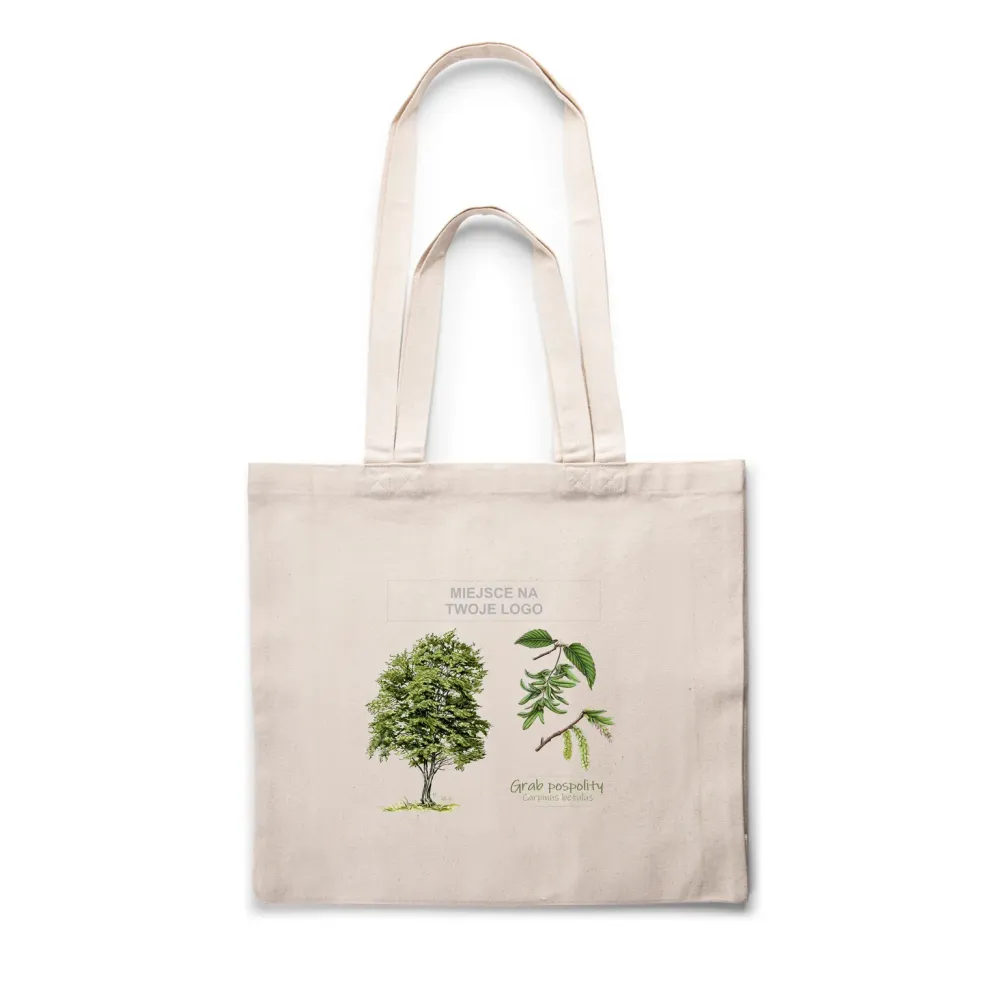 Torba bawełniana naturalna z personalizacją - Drzewa / Grab