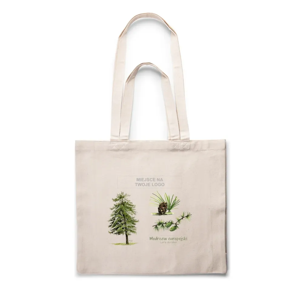 Torba bawełniana naturalna z personalizacją - DRZEWA / MODRZEW