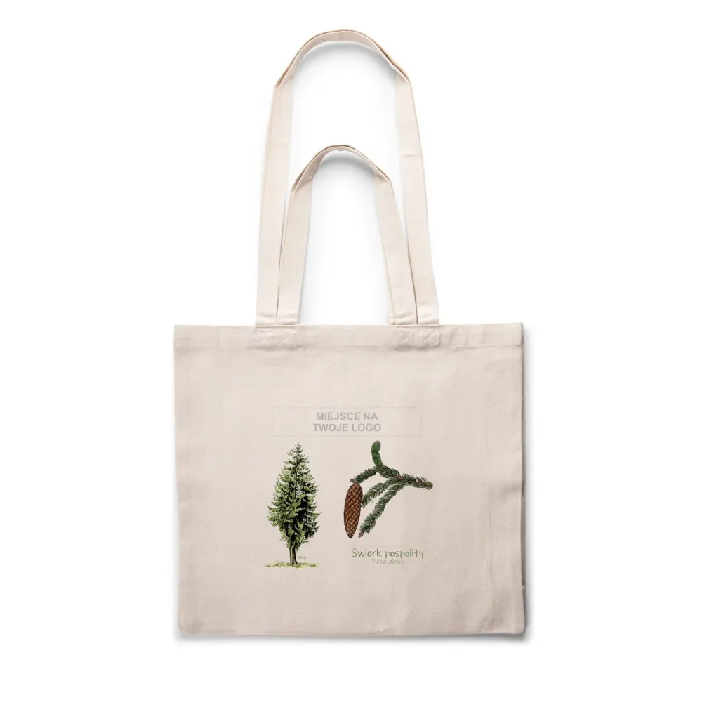 Torba bawełniana naturalna z personalizacją - DRZEWA / ŚWIERK