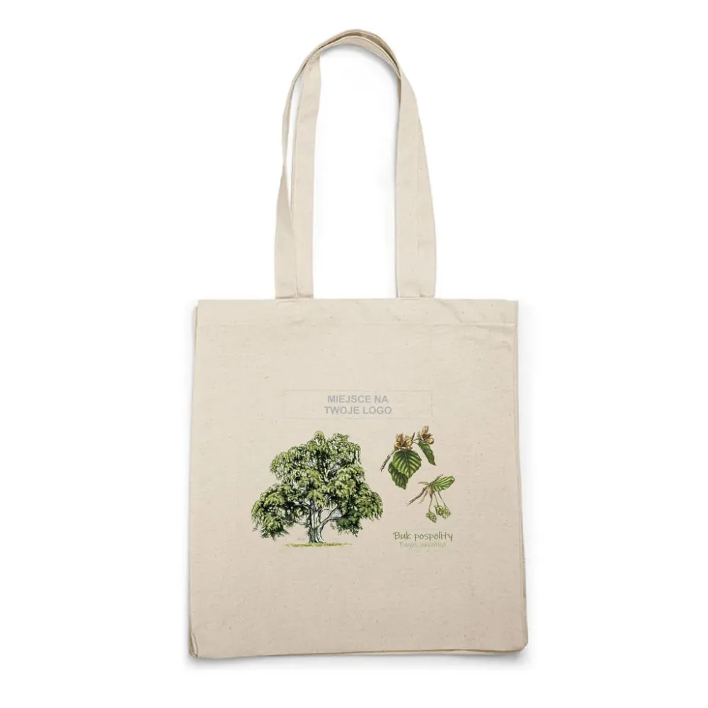 Torba bawełniana naturalna rozszerzana DRZEWA - Personalizacja