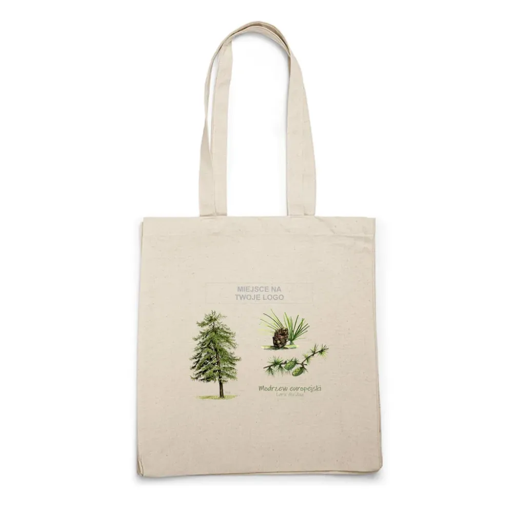 Elegancka torba bawełniana z personalizacją - DRZEWA / MODRZEW