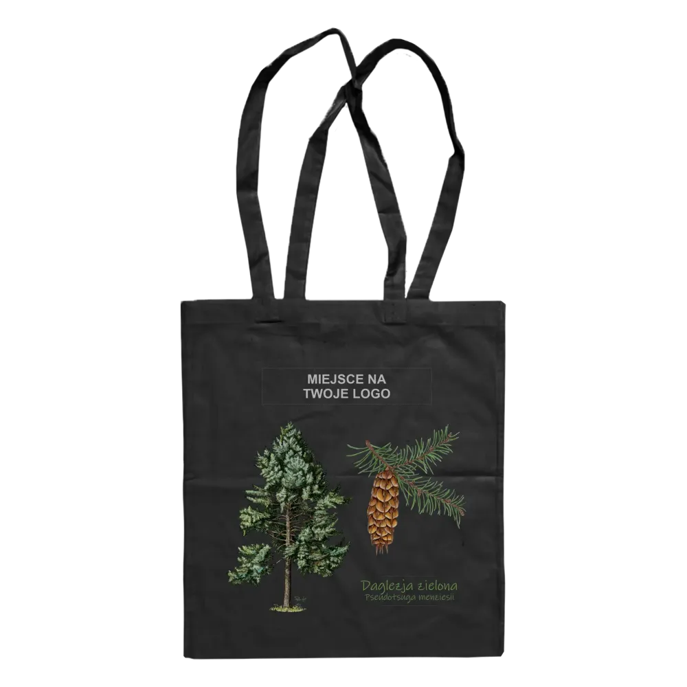 Torba bawełniana czarna 220g - Personalizowana torba z drewna Da