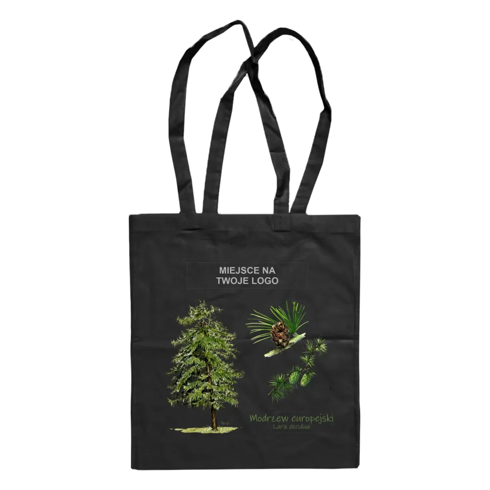 Elegancka torba bawełniana czarna - personalizacja