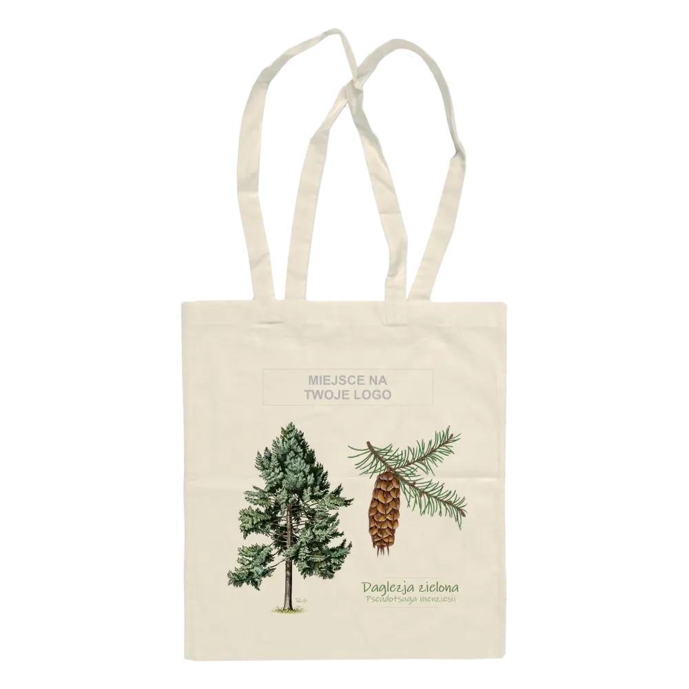 Torba bawełniana beżowa 220g - Personalizowana torba z drzewa D