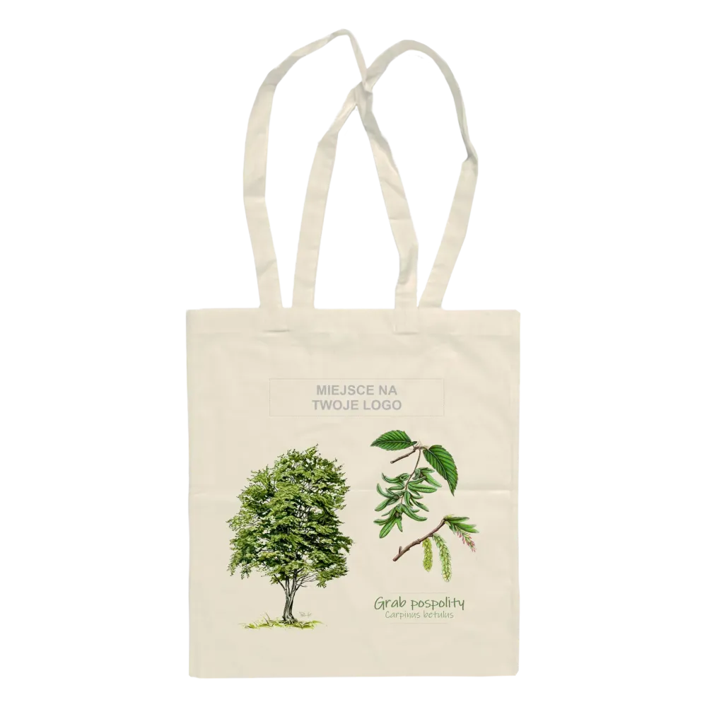 Torba bawełniana beżowa 220g - Personalizowana torba z drzewem 