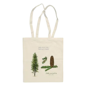 Personalizowana torba bawełniana beżowa - Drzewa/Jodła