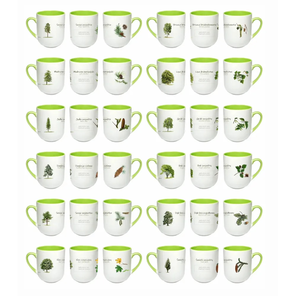 Zestaw 12 kubków do kawy i herbaty 290 ml - Personalizacja
