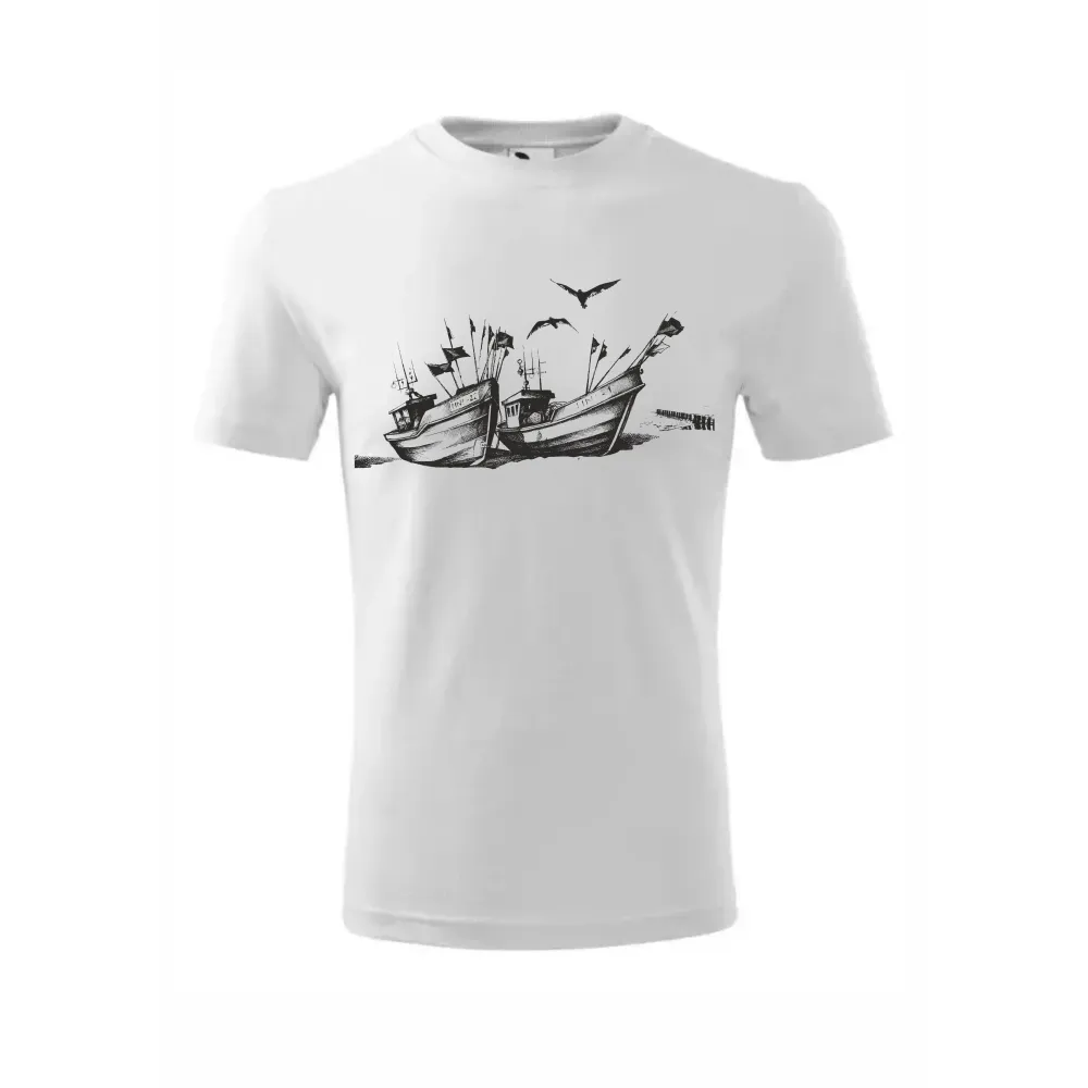 Koszulka Bawełniana Męska Biała - KUTRY | Sklep odzieżow