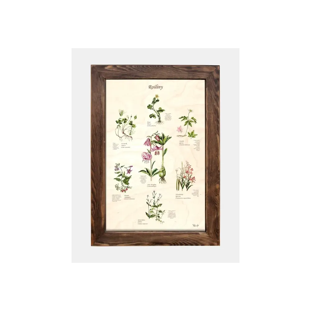 Tablica drewniana z motywem roślin - Idealna dekoracja do wnętr