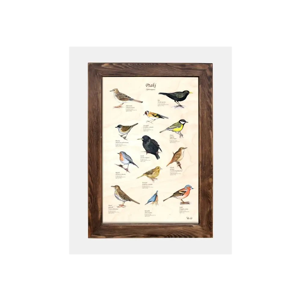 Tablica drewniana - Ptaki śpiewające | Wyjątkowa ozdoba dla mi