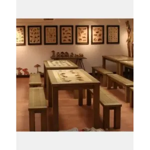 Dębowe meble edukacyjne - stół edukacyjny "Płazy i gady"