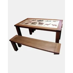 Stół edukacyjny "Rośliny" - Dębowe meble edukacyjne