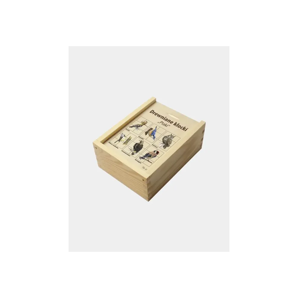 Klocki drewniane PTAKI - Zabawki edukacyjne dla dzieci