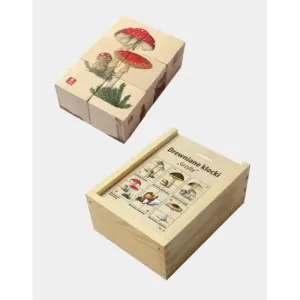 Klocki drewniane GRZYBY - Zabawki edukacyjne dla dzieci