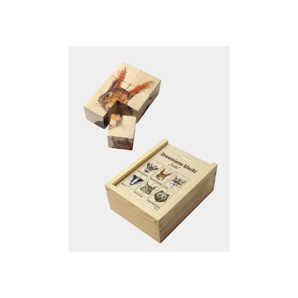 Klocki drewniane SSAKI - Zabawki edukacyjne dla dzieci