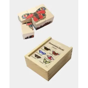 Klocki drewniane MOTYLE - Kreatywna zabawa dla dzieci