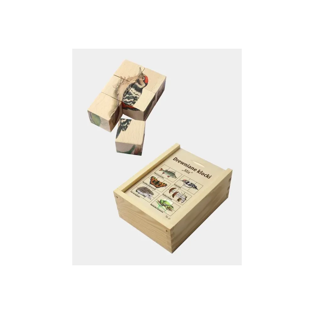 Klocki drewniane MIX - Zabawki edukacyjne dla dzieci