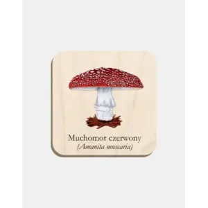 Magnes drewniany MUCHOMOR CZERWONY - Dekoracyjny dodatek do kuchn