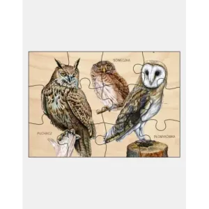 Puzzle drewniane SOWY - zabawki edukacyjne dla dzieci
