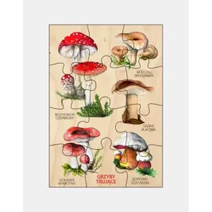 Puzzle drewniane GRZYBY TRUJĄCE - Wyjątkowa zabawa dla miłośn
