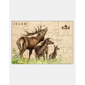 Puzzle drewniane RODZINA JELENI - Wyjątkowa zabawa dla całej ro