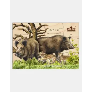 Puzzle drewniane RODZINA DZIKÓW - Wyjątkowa zabawa dla całej r